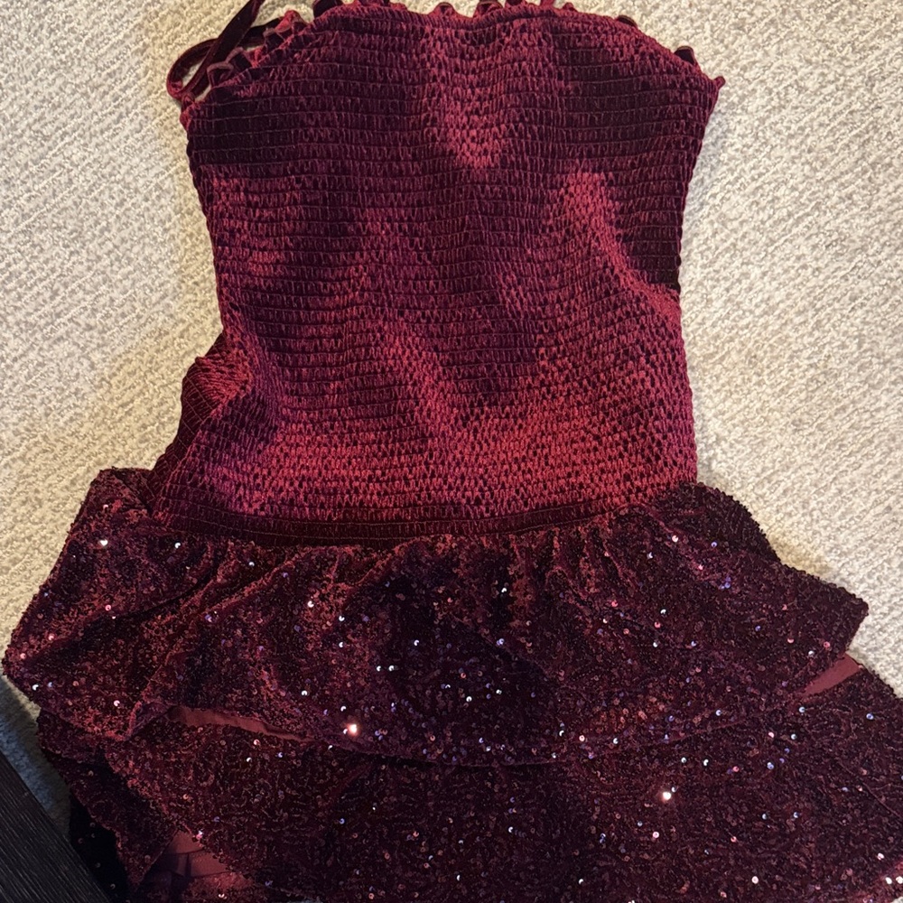 Art Class Maroon Sparkle Dance Costume